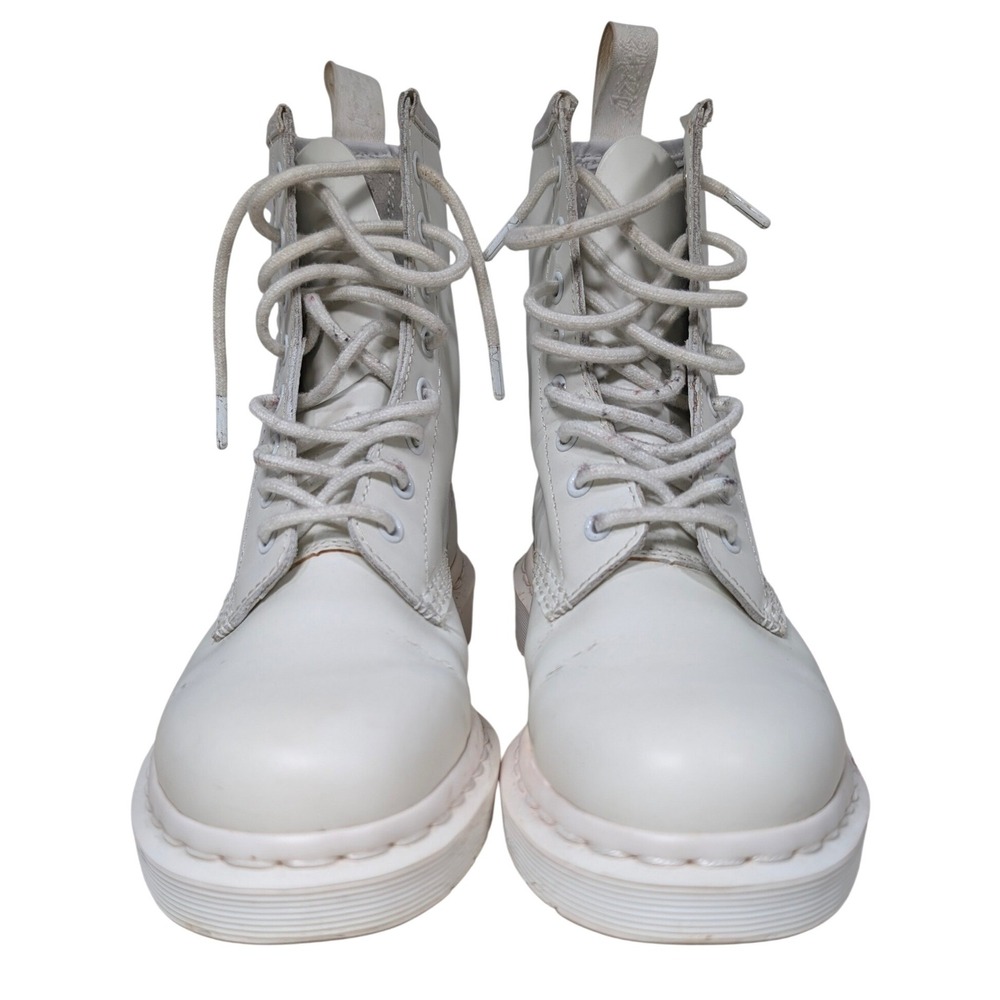 Dr. Martens 1460 Mono White Boots US W 6 EU 37 AirWair 8 Eye Lace Up Combat Fair